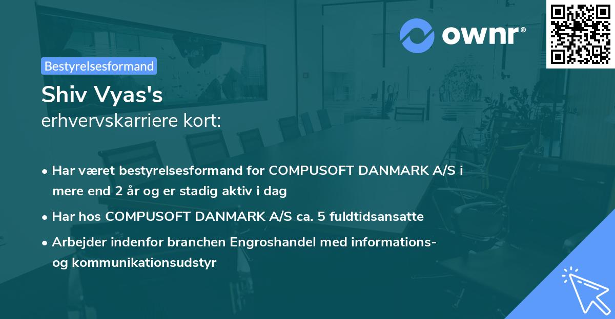 Shiv Vyas's erhvervskarriere kort