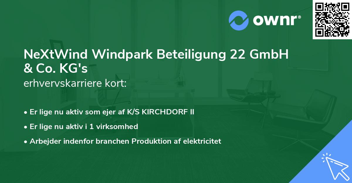 NeXtWind Windpark Beteiligung 22 GmbH & Co. KG's erhvervskarriere kort