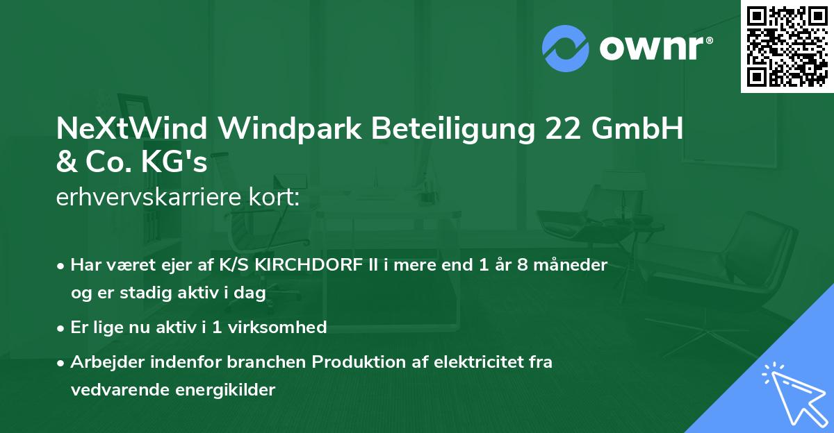 NeXtWind Windpark Beteiligung 22 GmbH & Co. KG's erhvervskarriere kort