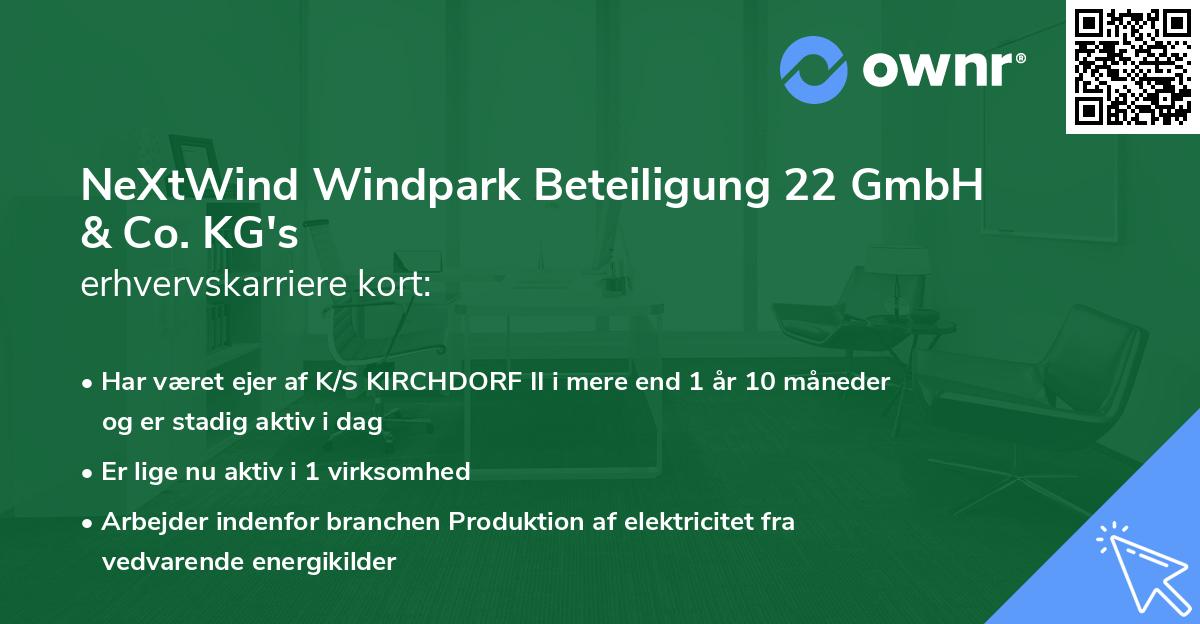 NeXtWind Windpark Beteiligung 22 GmbH & Co. KG's erhvervskarriere kort