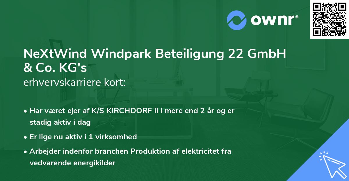 NeXtWind Windpark Beteiligung 22 GmbH & Co. KG's erhvervskarriere kort