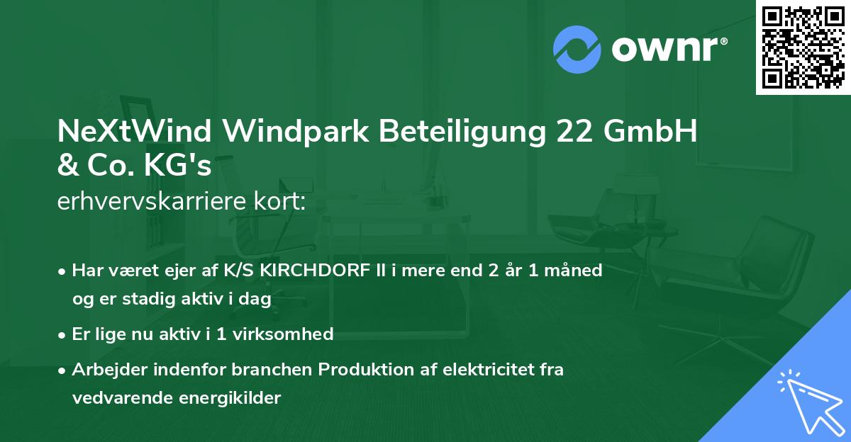 NeXtWind Windpark Beteiligung 22 GmbH & Co. KG's erhvervskarriere kort