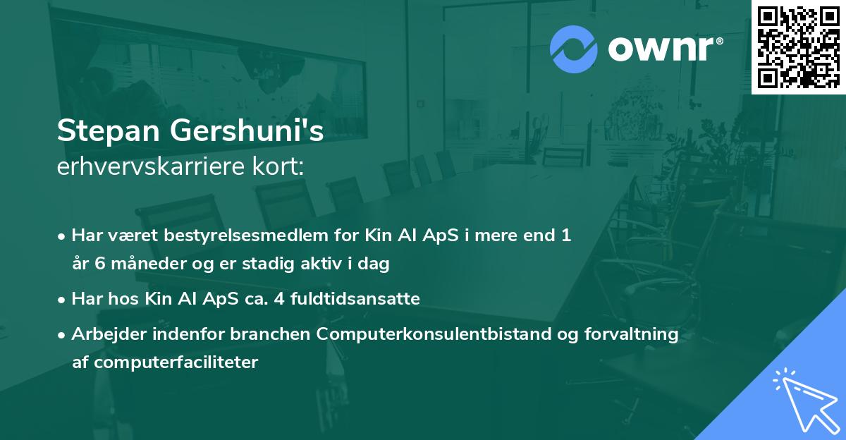 Stepan Gershuni's erhvervskarriere kort