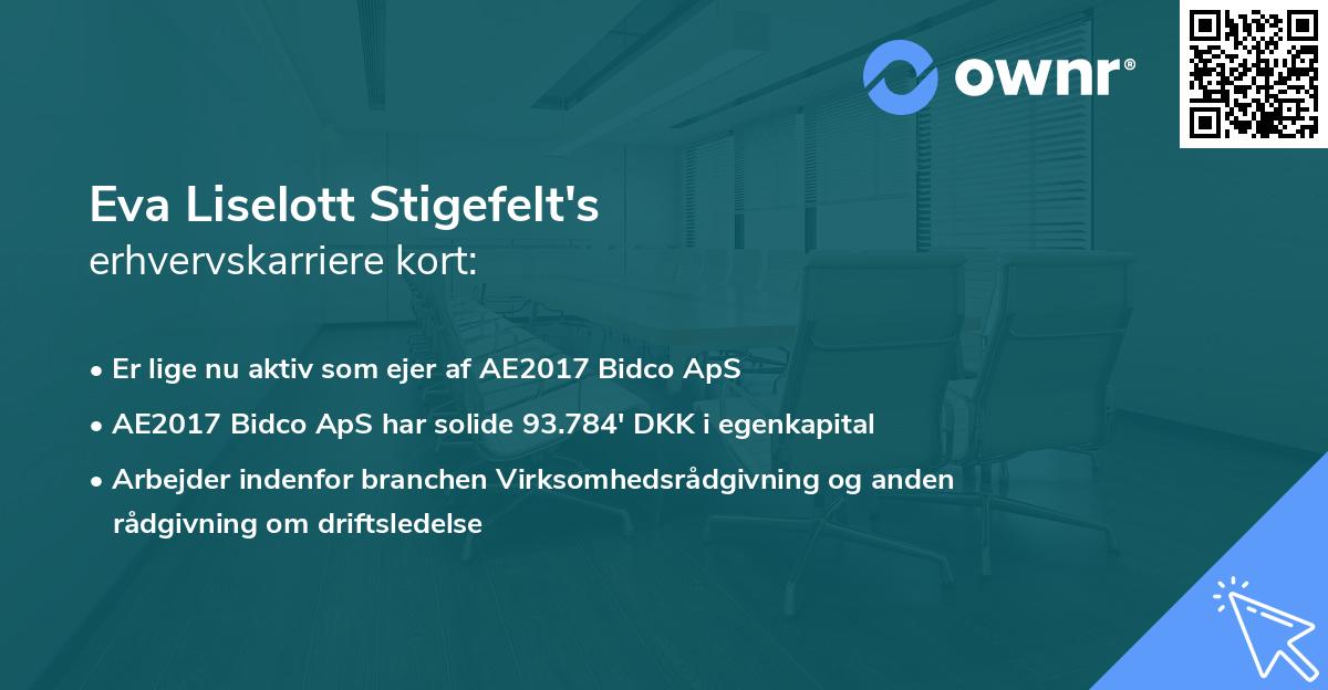 Eva Liselott Stigefelt's erhvervskarriere kort