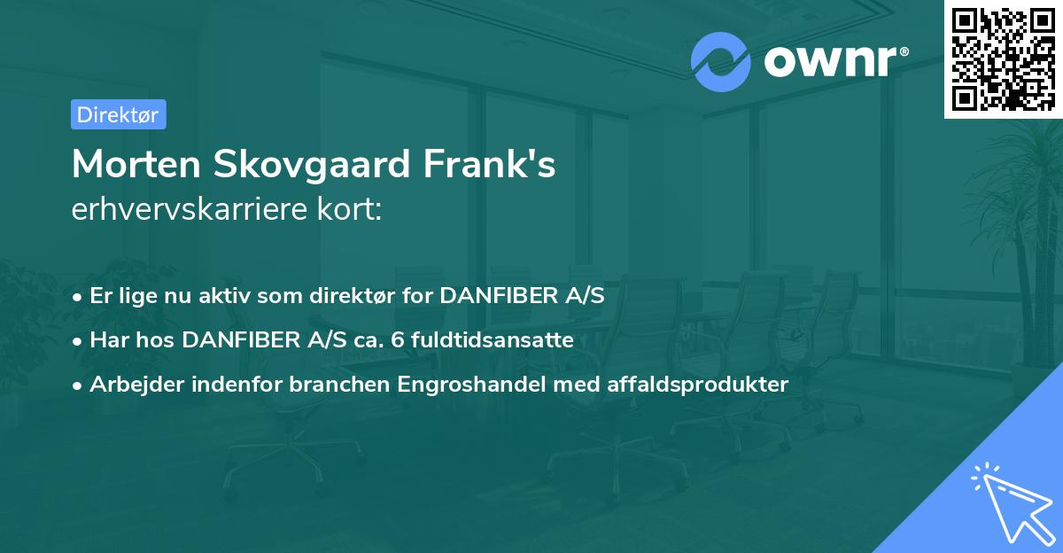 Morten Skovgaard Frank's erhvervskarriere kort