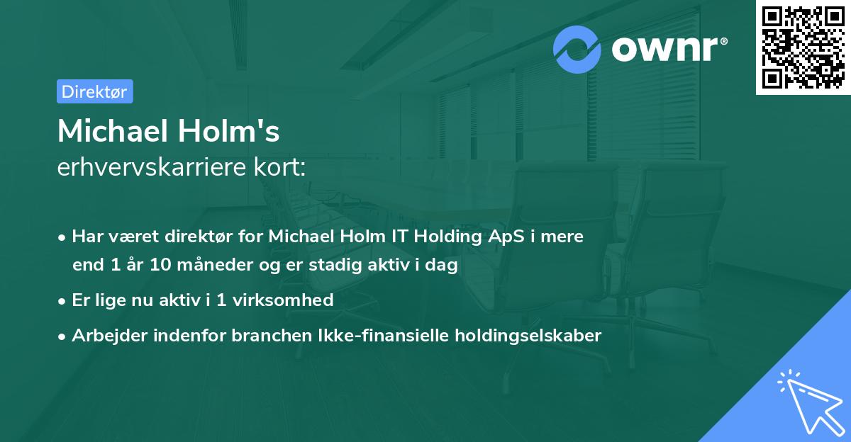 Michael Holm's erhvervskarriere kort
