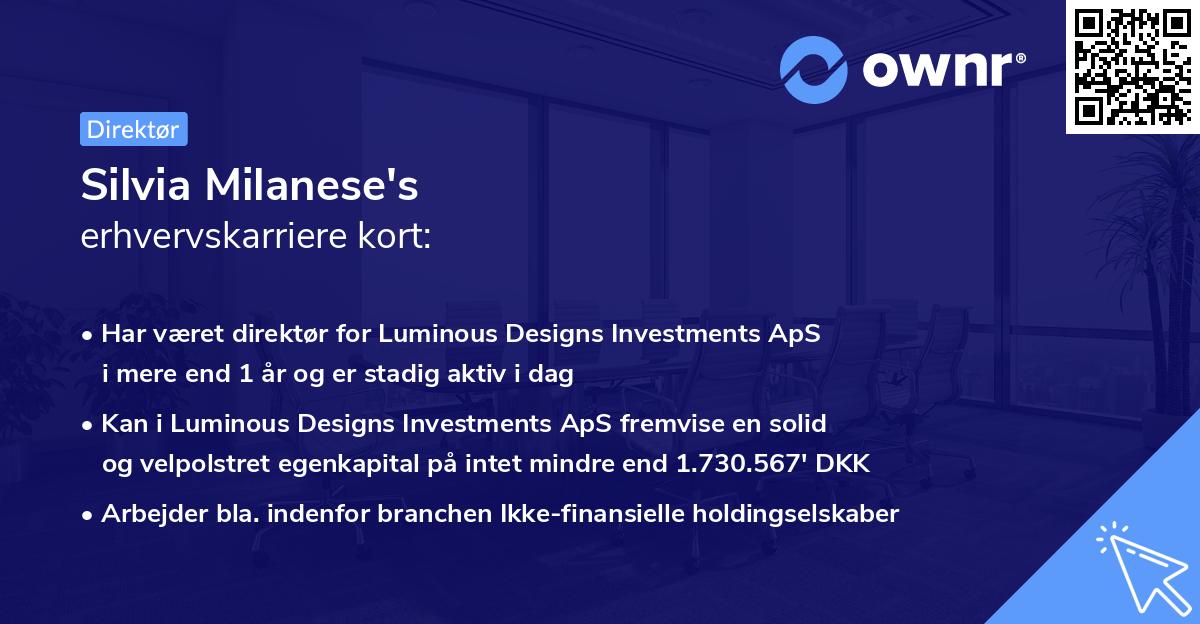 Silvia Milanese's erhvervskarriere kort