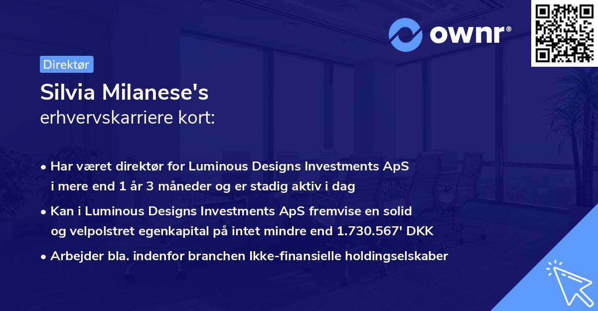 Silvia Milanese's erhvervskarriere kort