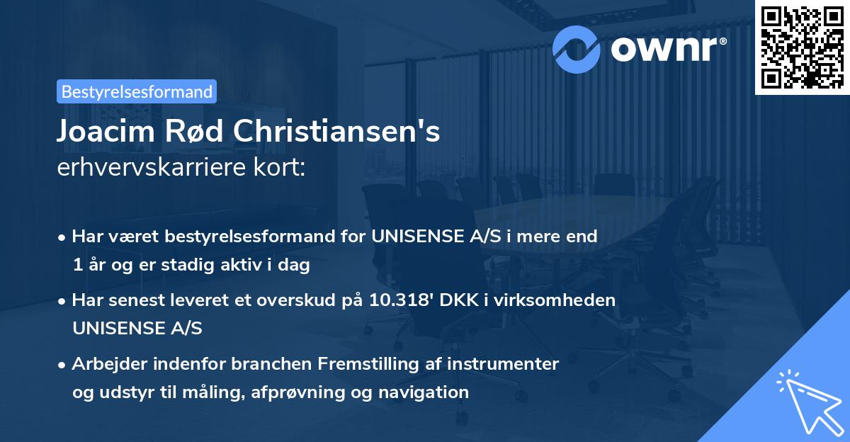 Joacim Rød Christiansen's erhvervskarriere kort