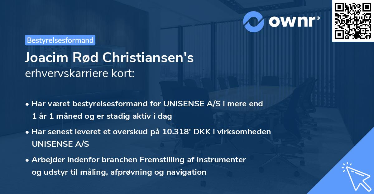 Joacim Rød Christiansen's erhvervskarriere kort