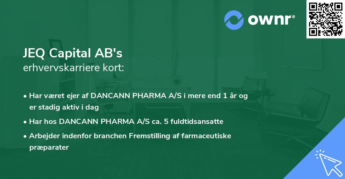 JEQ Capital AB's erhvervskarriere kort