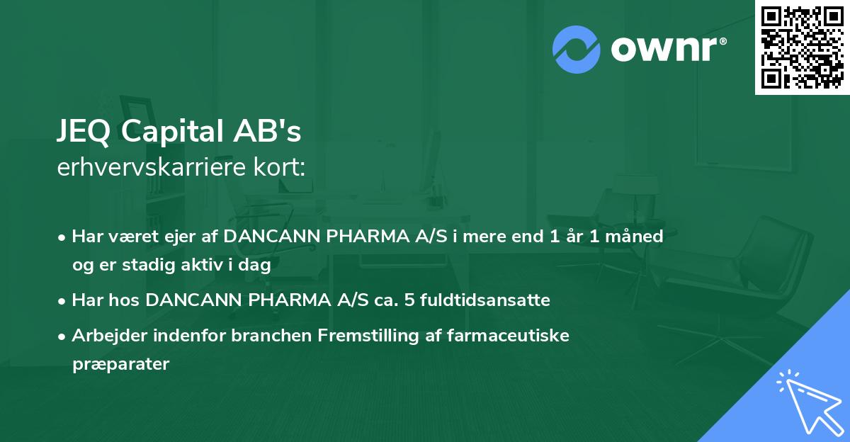 JEQ Capital AB's erhvervskarriere kort