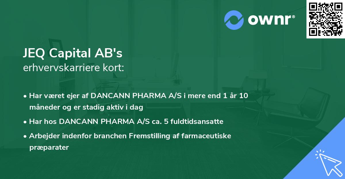 JEQ Capital AB's erhvervskarriere kort