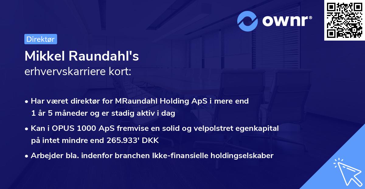 Mikkel Raundahl's erhvervskarriere kort