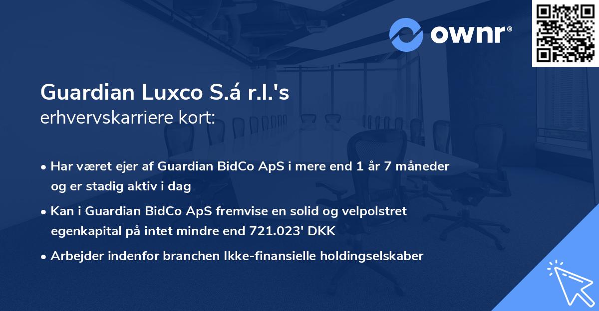Guardian Luxco S.á r.l.'s erhvervskarriere kort