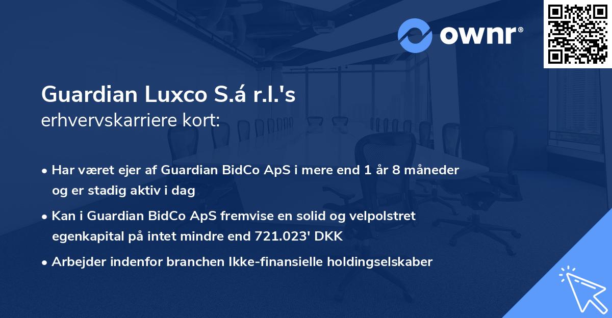 Guardian Luxco S.á r.l.'s erhvervskarriere kort