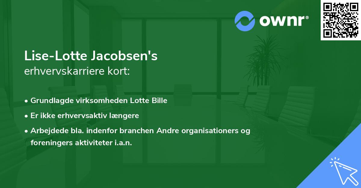Lise-Lotte Jacobsen's erhvervskarriere kort