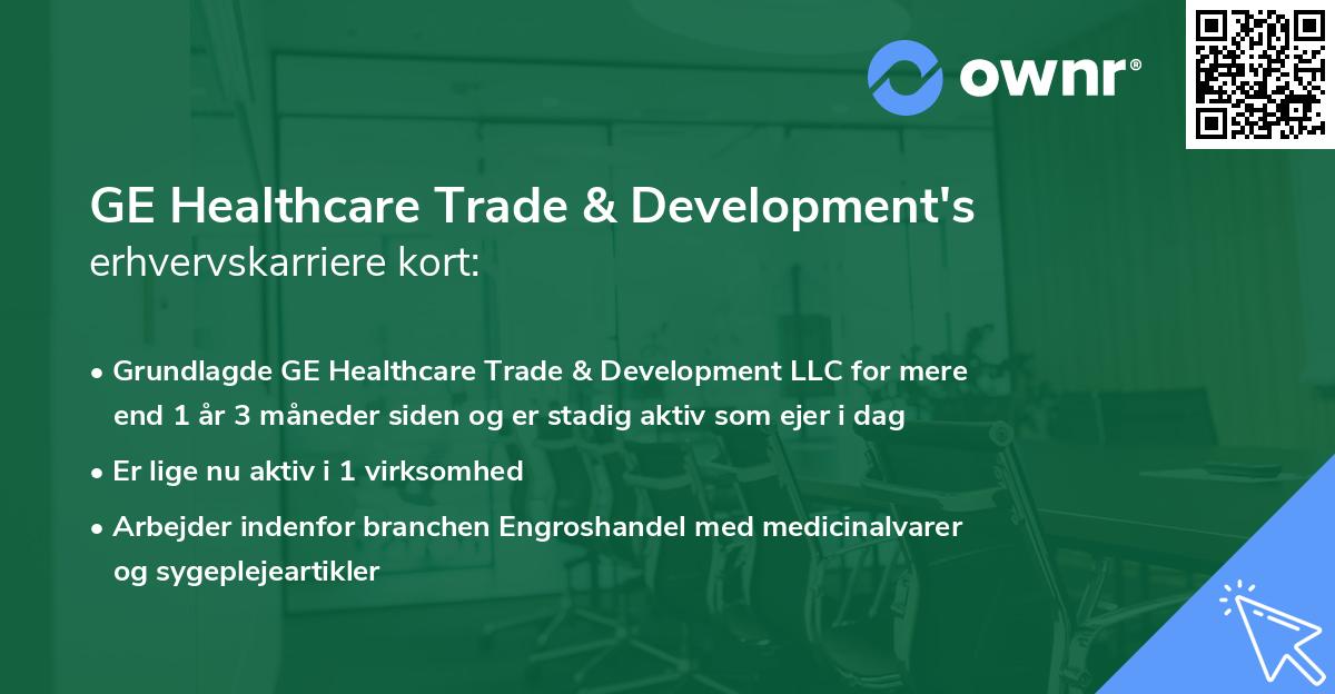 GE Healthcare Trade & Development's erhvervskarriere kort