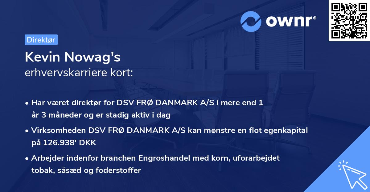 Kevin Nowag's erhvervskarriere kort