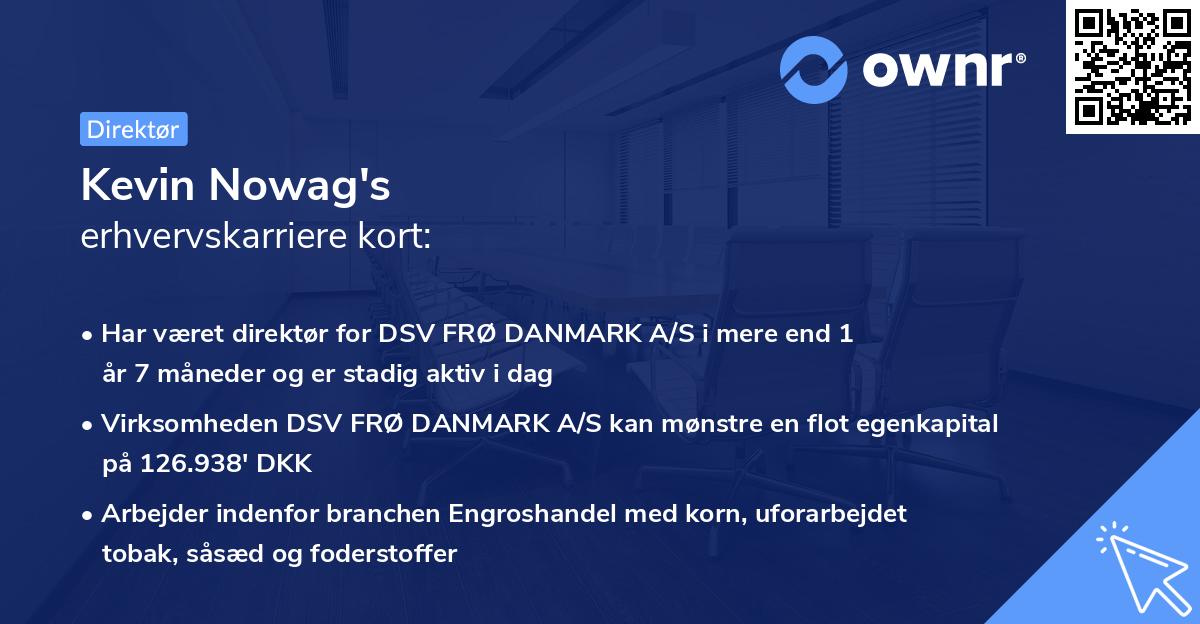 Kevin Nowag's erhvervskarriere kort