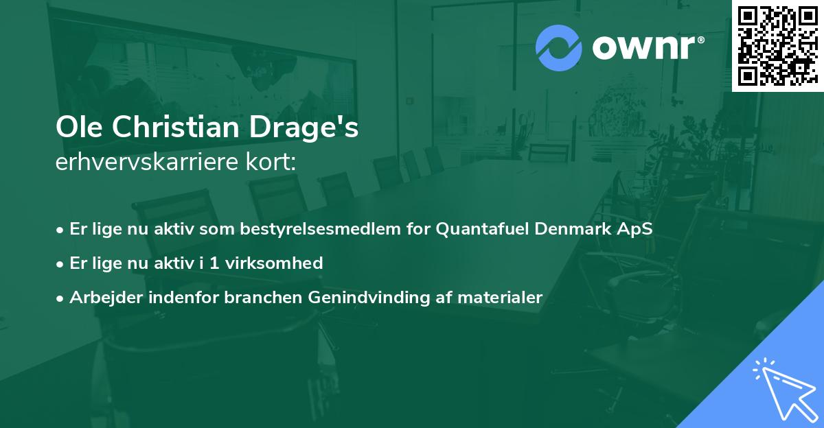 Ole Christian Drage's erhvervskarriere kort