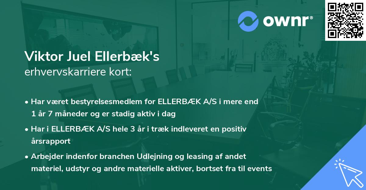 Viktor Juel Ellerbæk's erhvervskarriere kort