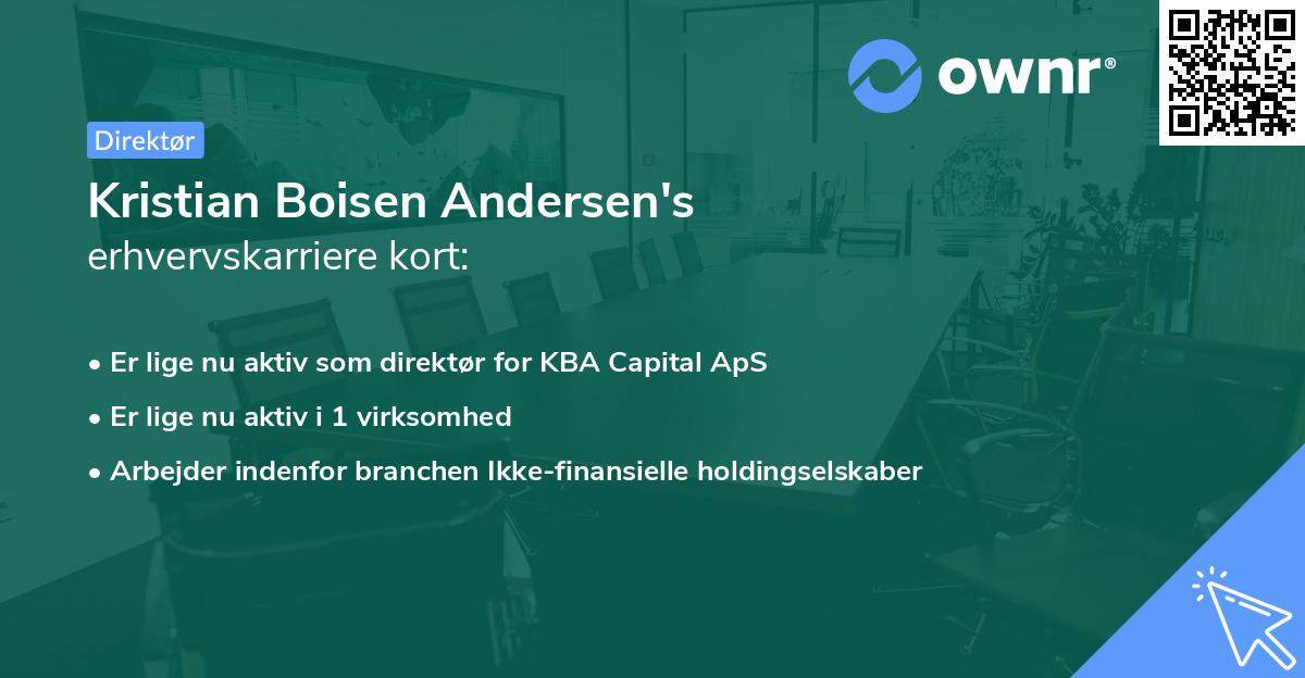 Kristian Boisen Andersen's erhvervskarriere kort
