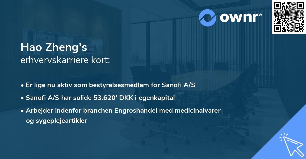 Hao Zheng's erhvervskarriere kort