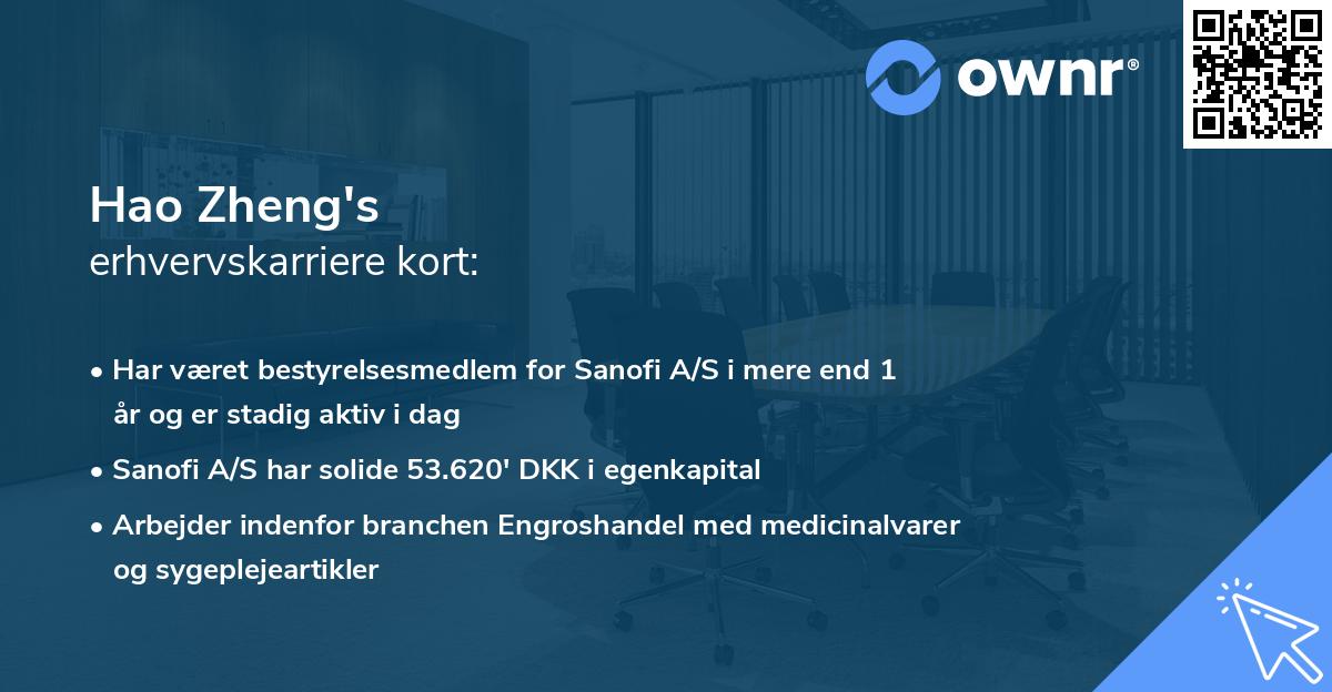 Hao Zheng's erhvervskarriere kort