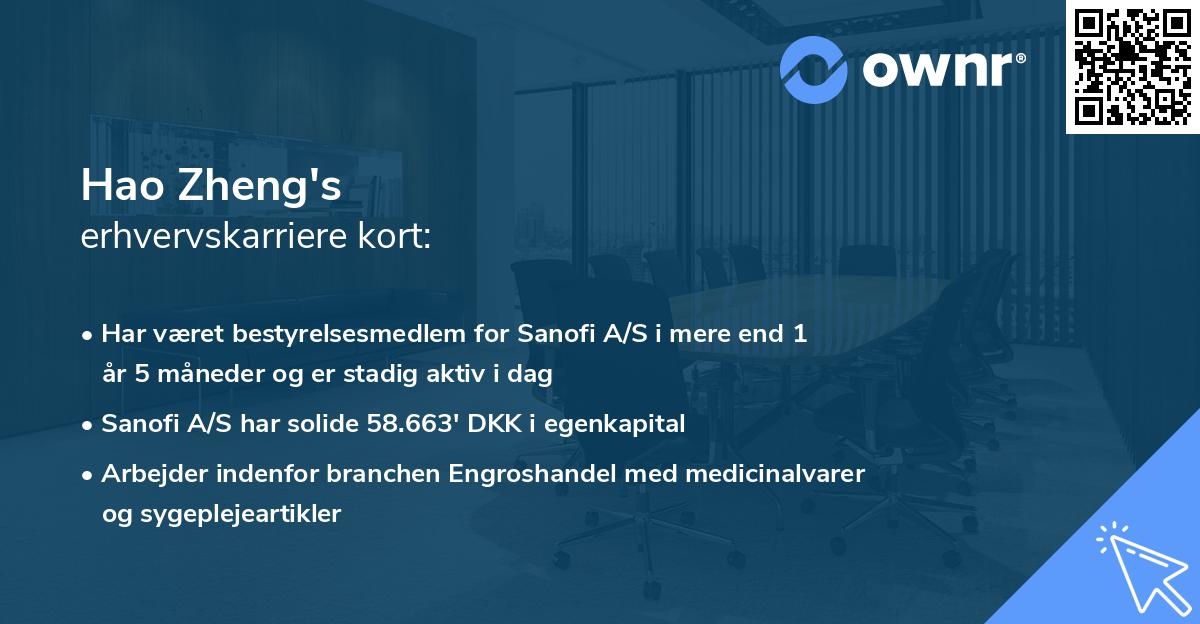 Hao Zheng's erhvervskarriere kort
