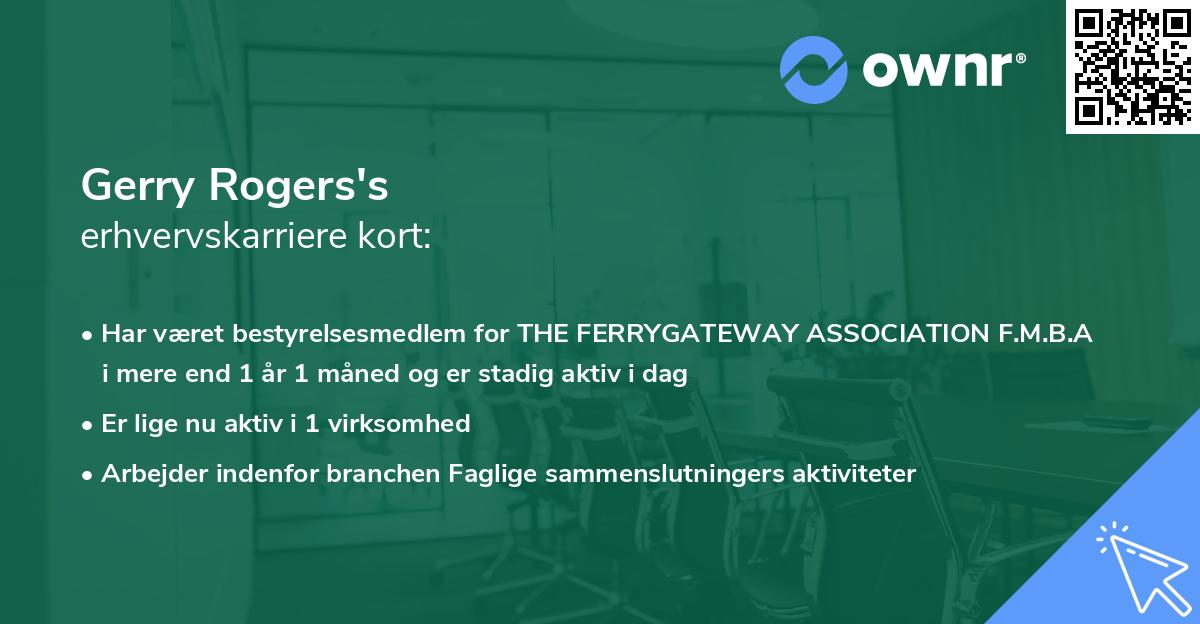 Gerry Rogers's erhvervskarriere kort