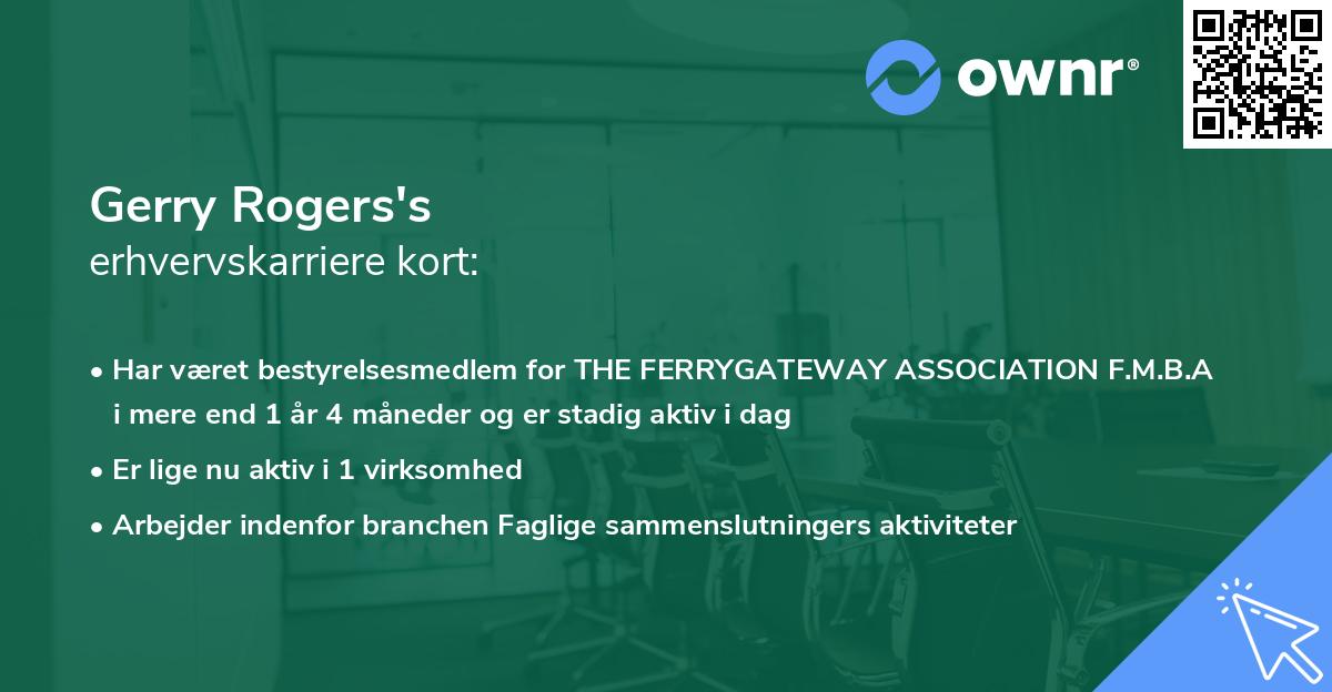 Gerry Rogers's erhvervskarriere kort