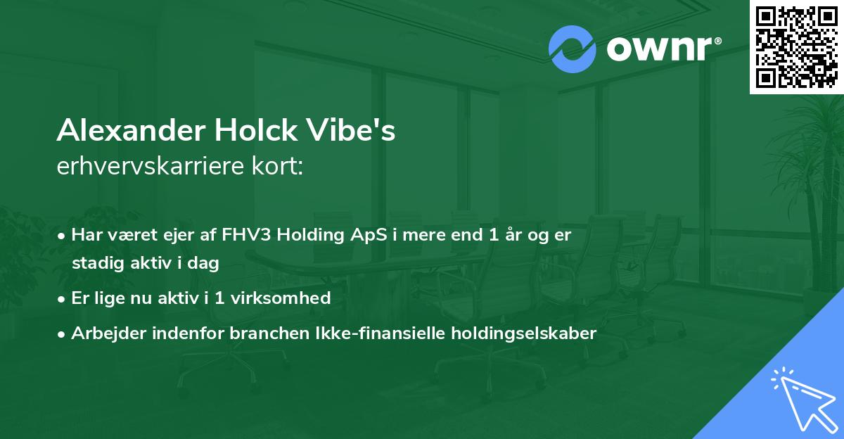 Alexander Holck Vibe's erhvervskarriere kort