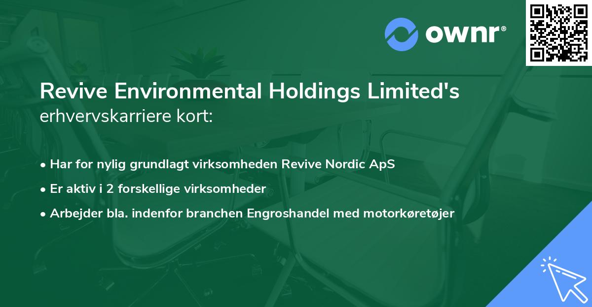 Revive Environmental Holdings Limited's erhvervskarriere kort