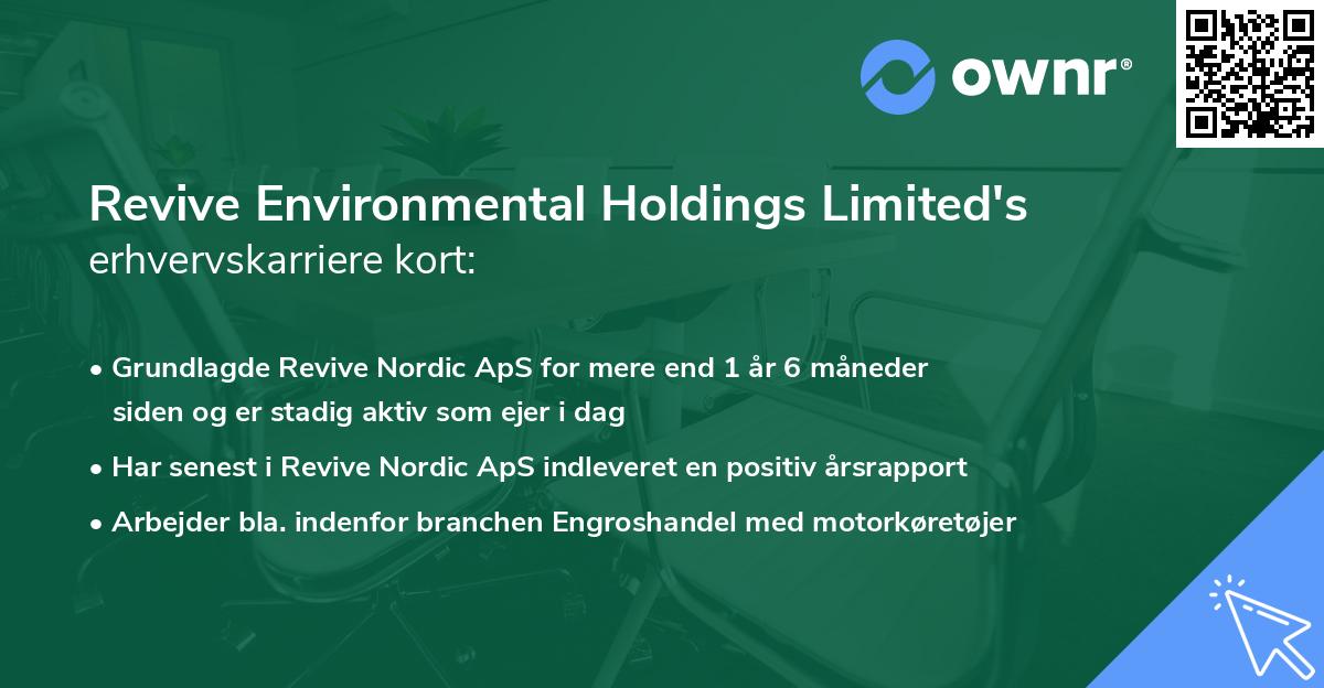 Revive Environmental Holdings Limited's erhvervskarriere kort