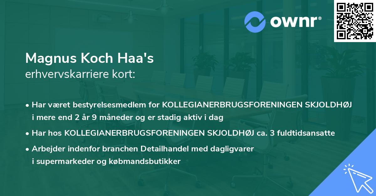 Magnus Koch Haa's erhvervskarriere kort