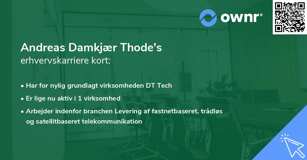 Andreas Damkjær Thode's erhvervskarriere kort
