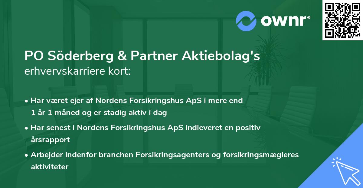 PO Söderberg & Partner Aktiebolag's erhvervskarriere kort