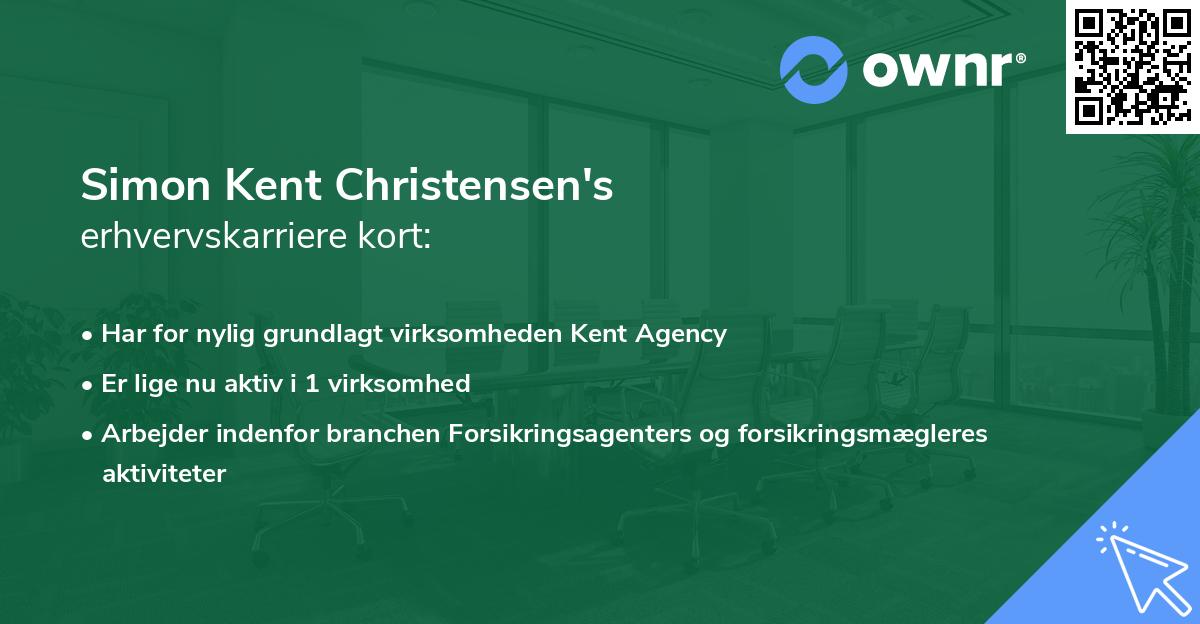 Simon Kent Christensen's erhvervskarriere kort