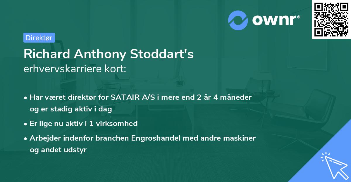Richard Anthony Stoddart's erhvervskarriere kort