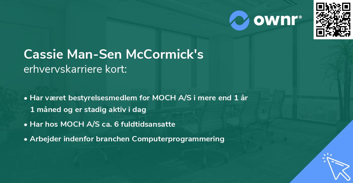 Cassie Man-Sen McCormick's erhvervskarriere kort