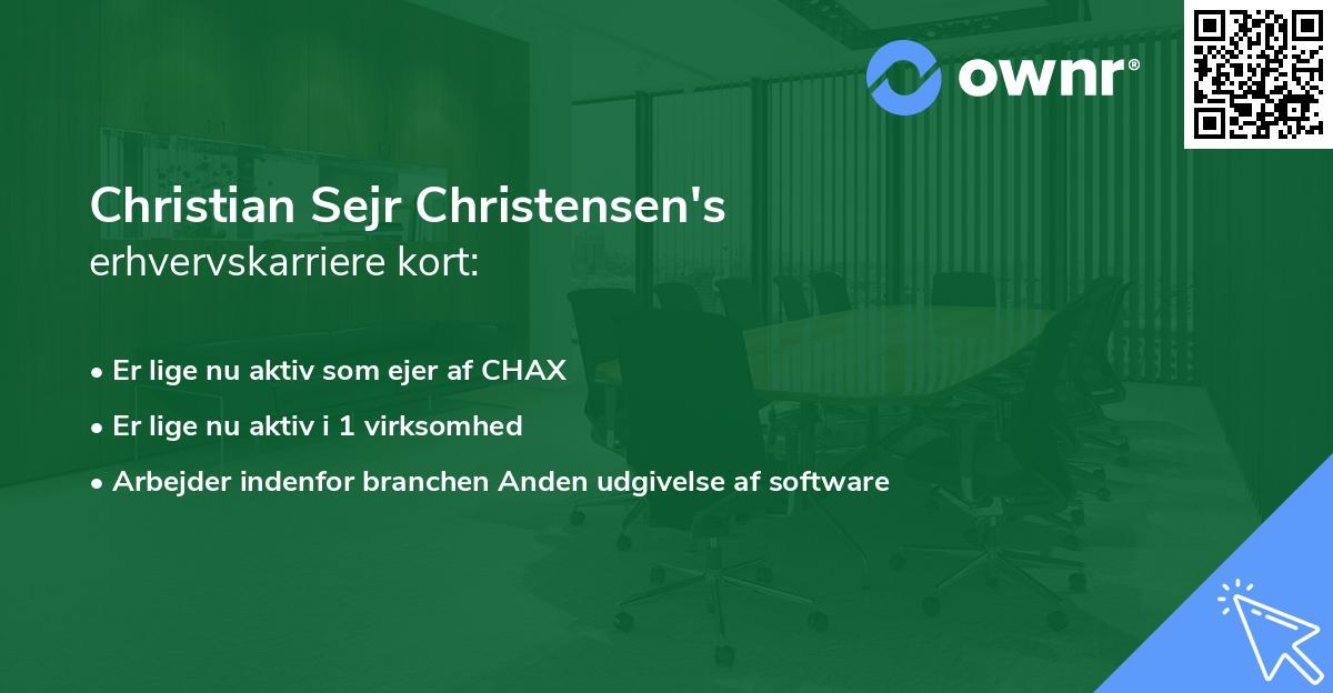 Christian Sejr Christensen's erhvervskarriere kort