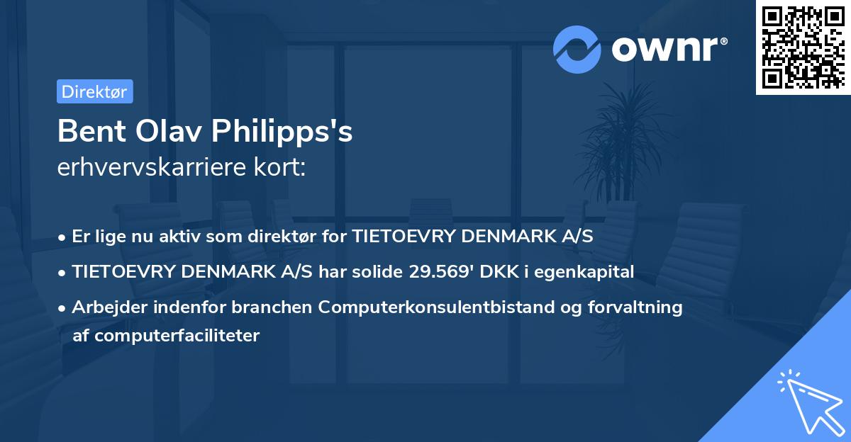 Bent Olav Philipps's erhvervskarriere kort