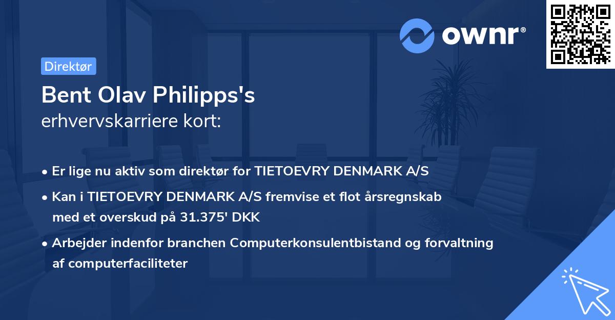 Bent Olav Philipps's erhvervskarriere kort