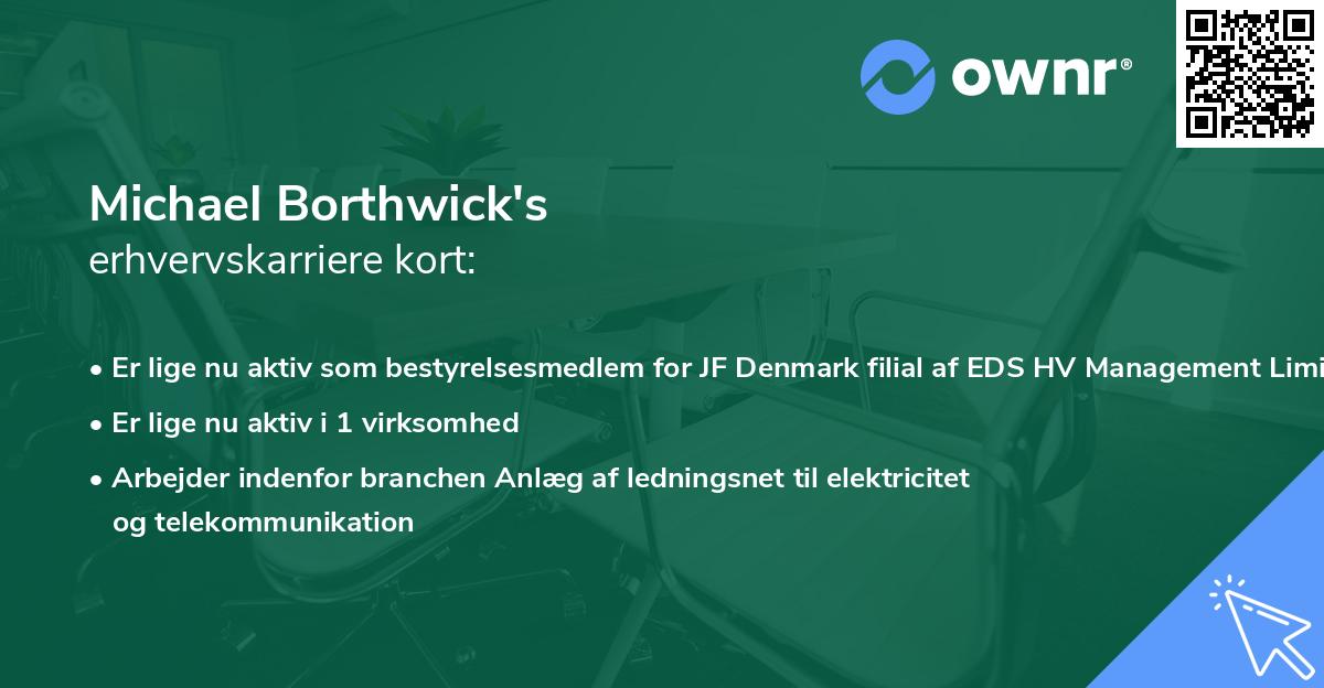 Michael Borthwick's erhvervskarriere kort