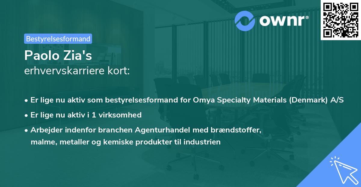 Paolo Zia's erhvervskarriere kort