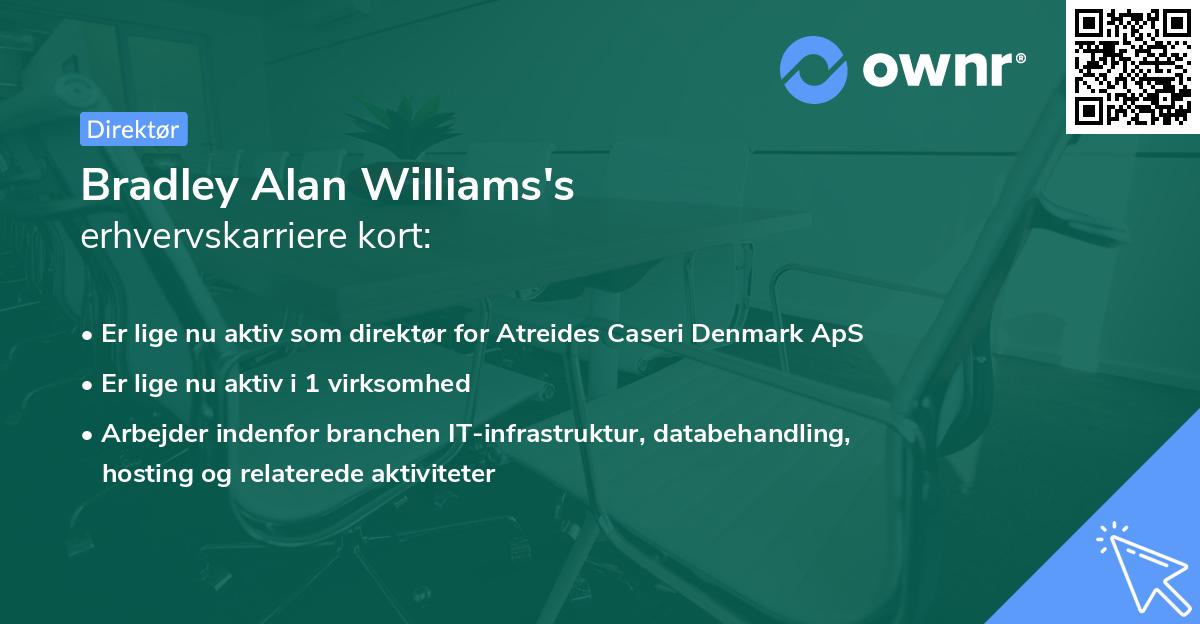 Bradley Alan Williams's erhvervskarriere kort
