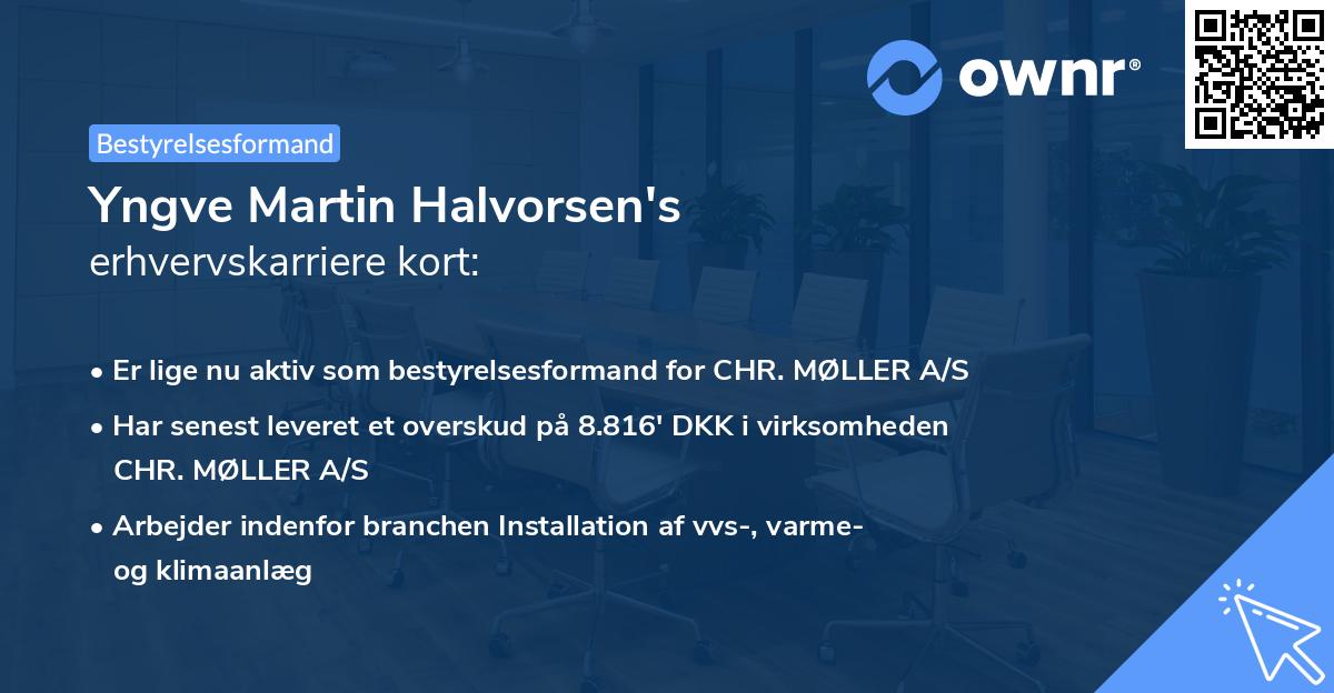 Yngve Martin Halvorsen's erhvervskarriere kort