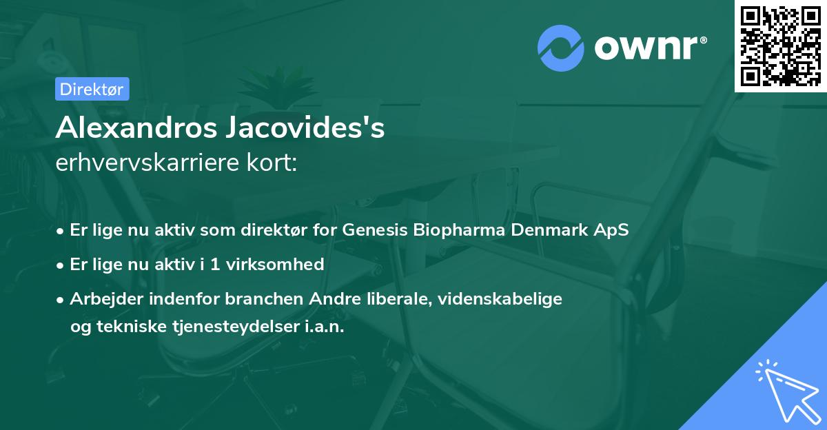 Alexandros Jacovides's erhvervskarriere kort