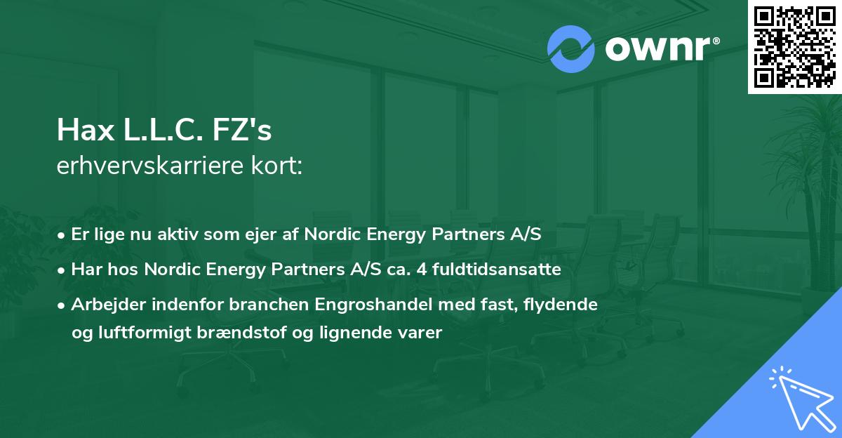Hax L.L.C. FZ's erhvervskarriere kort